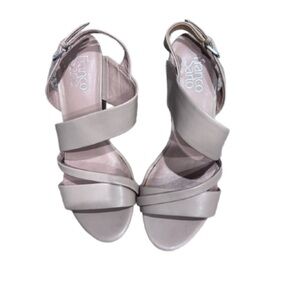 ☃️Franco Sarto Cream Crisscross Sandals☃️